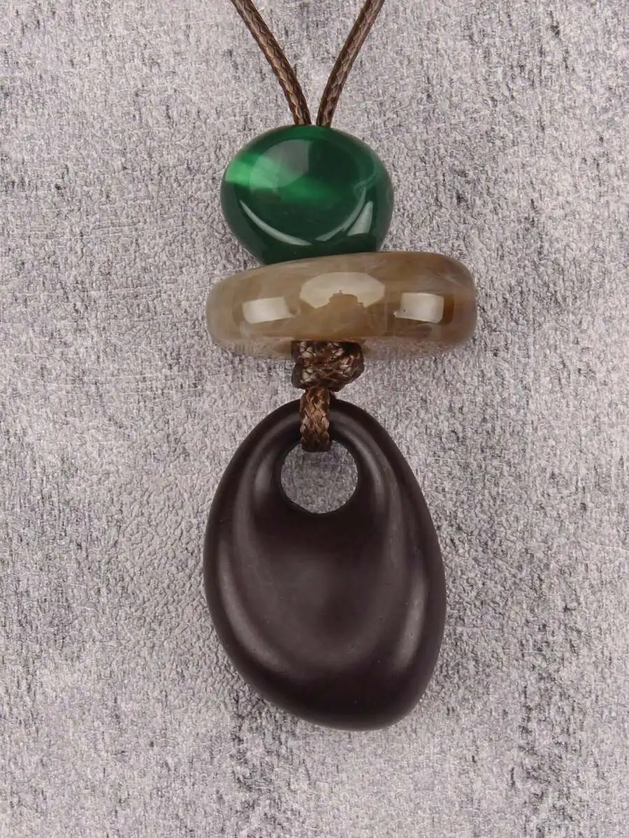 Vintage Resin And Stone Pendant Necklace For Women, Long Chain Bohemian Style
Vintage Resin And Stone Pendant Necklace For Women, Long Chain Bohemian Style