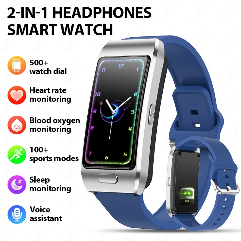 LIGE Smart Watch 2in1 With Earbuds Smartwatch TWS Bluetooth Earphone Local Music Heart Rate Health Monitor Men Sport Smartwatch
LIGE Smart Watch 2in1 With Earbuds Smartwatch TWS Bluetooth Earphone Local Music Heart Rate Health Monitor Men Sport Smartwatch