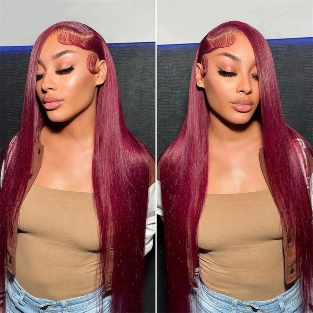 250 Density Full Human Hair Lace Wigs 99J Burgundy 13x6 HD Lace Frontal Wig Straight Red Lace Front Human Hair Wigs Colored
250 Density Full Human Hair Lace Wigs 99J Burgundy 13x6 HD Lace Frontal Wig Straight Red Lace Front Human Hair Wigs Colored