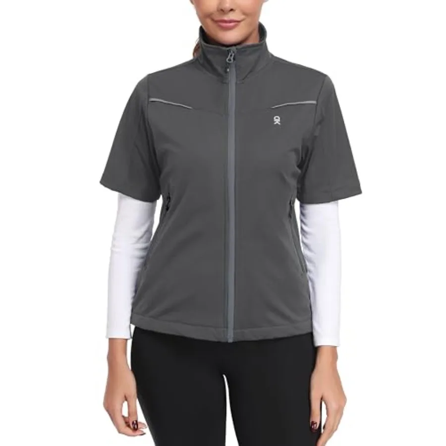 Women's Short Sleeve Golf Jacket Lightweight Water Resistant Quick Dry Running Vest with Zipper Pockets
Women's Short Sleeve Golf Jacket Lightweight Water Resistant Quick Dry Running Vest with Zipper Pockets