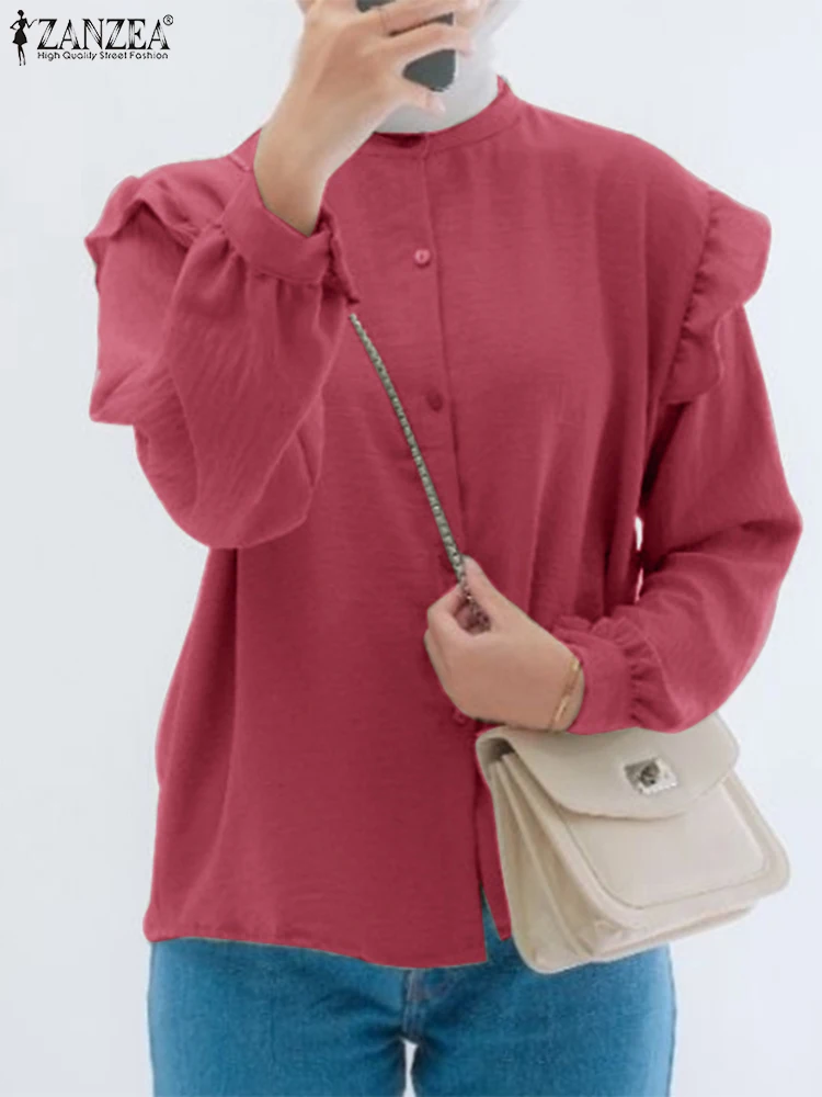 ZANZEA Muslim Fashion Solid Blouse Women Puff Sleeve Party Shirt Casual O-Neck Work Tops Elegant Ruffles Button Blusas Islamic
ZANZEA Muslim Fashion Solid Blouse Women Puff Sleeve Party Shirt Casual O-Neck Work Tops Elegant Ruffles Button Blusas Islamic