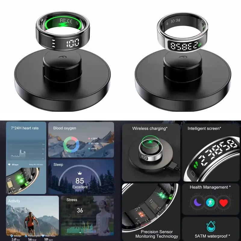 【CHIMU HOME】R11 Smart Ring With Charging Dock & Display Screen, 5ATM Waterproof Daily Sports Tracking Wearable
【CHIMU HOME】R11 Smart Ring With Charging Dock & Display Screen, 5ATM Waterproof Daily Sports Tracking Wearable