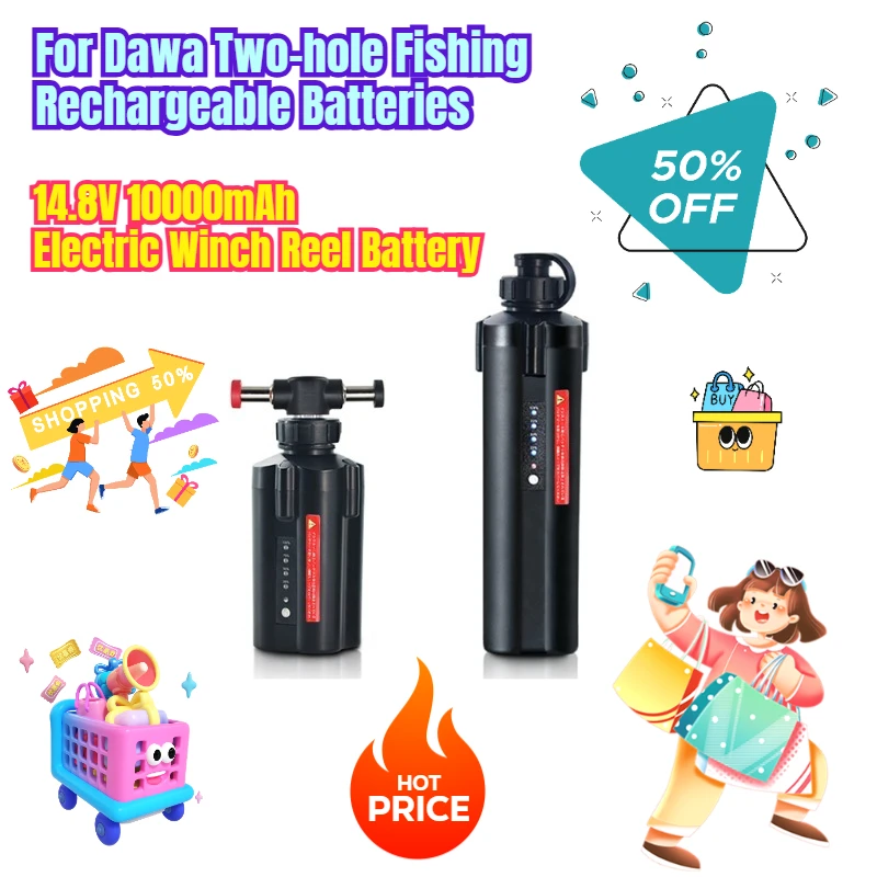 14.8V 10000mAh Electric Winch Reel Battery for Dawa Two-hole Fishing Rechargeable Batteries
14.8V 10000mAh Electric Winch Reel Battery for Dawa Two-hole Fishing Rechargeable Batteries
