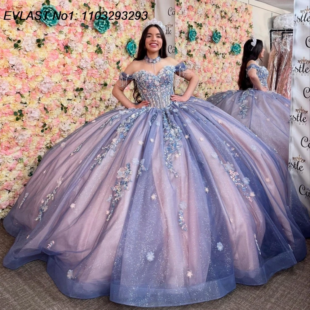 EVLAST Customized Princess Purple Ball Gown Quinceanera Dress 3D Floral Applique Beading Sweet 16 Vestidos De 15 Anos E1Q921
EVLAST Customized Princess Purple Ball Gown Quinceanera Dress 3D Floral Applique Beading Sweet 16 Vestidos De 15 Anos E1Q921