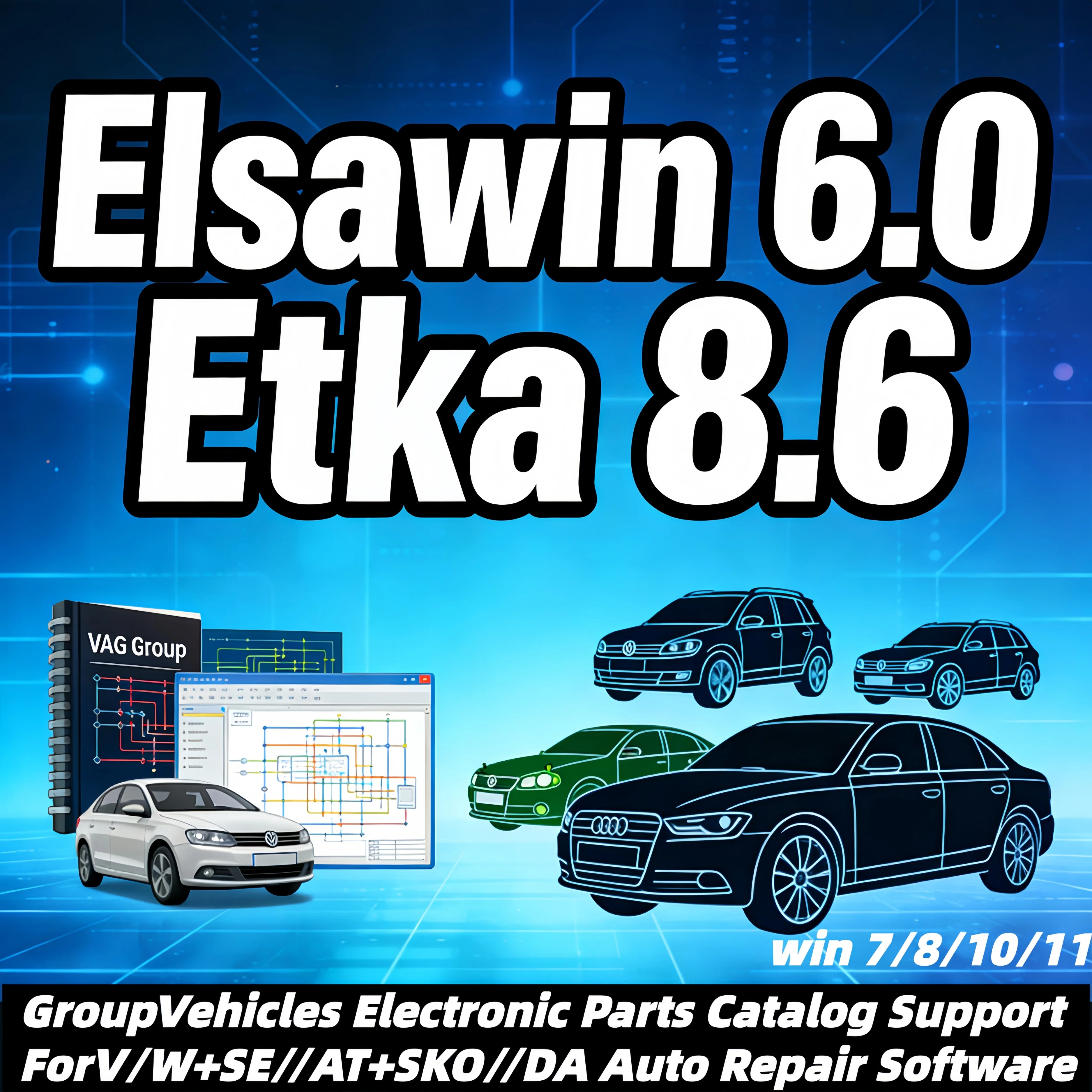 Car Tools ETKA 8.6 + Elsawin 6.0 | VAG Group Vehicles Parts Catalog & Auto Repair Software | VW SEAT SKODA Compatible
Car Tools ETKA 8.6 + Elsawin 6.0 | VAG Group Vehicles Parts Catalog & Auto Repair Software | VW SEAT SKODA Compatible