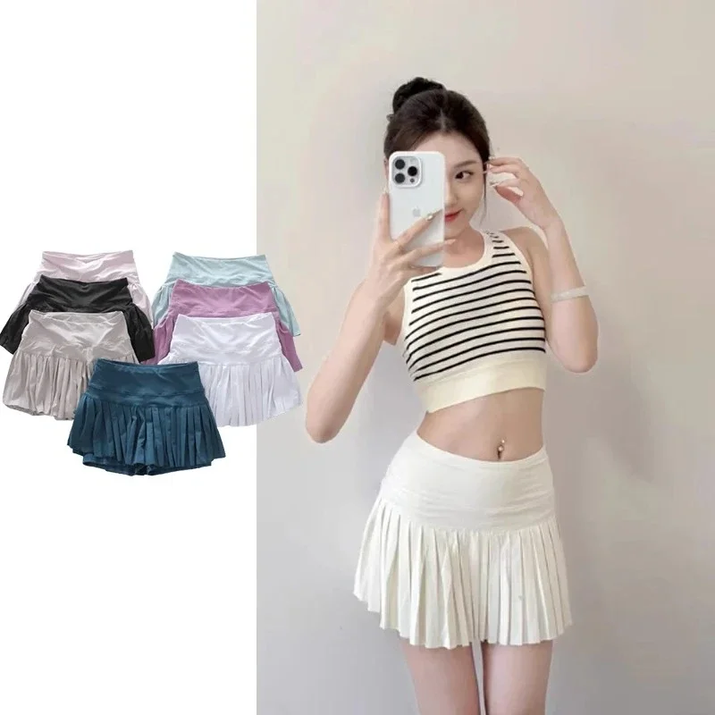 With Bottoms Anti-Shine Quick Dry Sports Skirt Running Fitness Tennis Dress Reflective Stripes Night Running Pleated Skirt
With Bottoms Anti-Shine Quick Dry Sports Skirt Running Fitness Tennis Dress Reflective Stripes Night Running Pleated Skirt