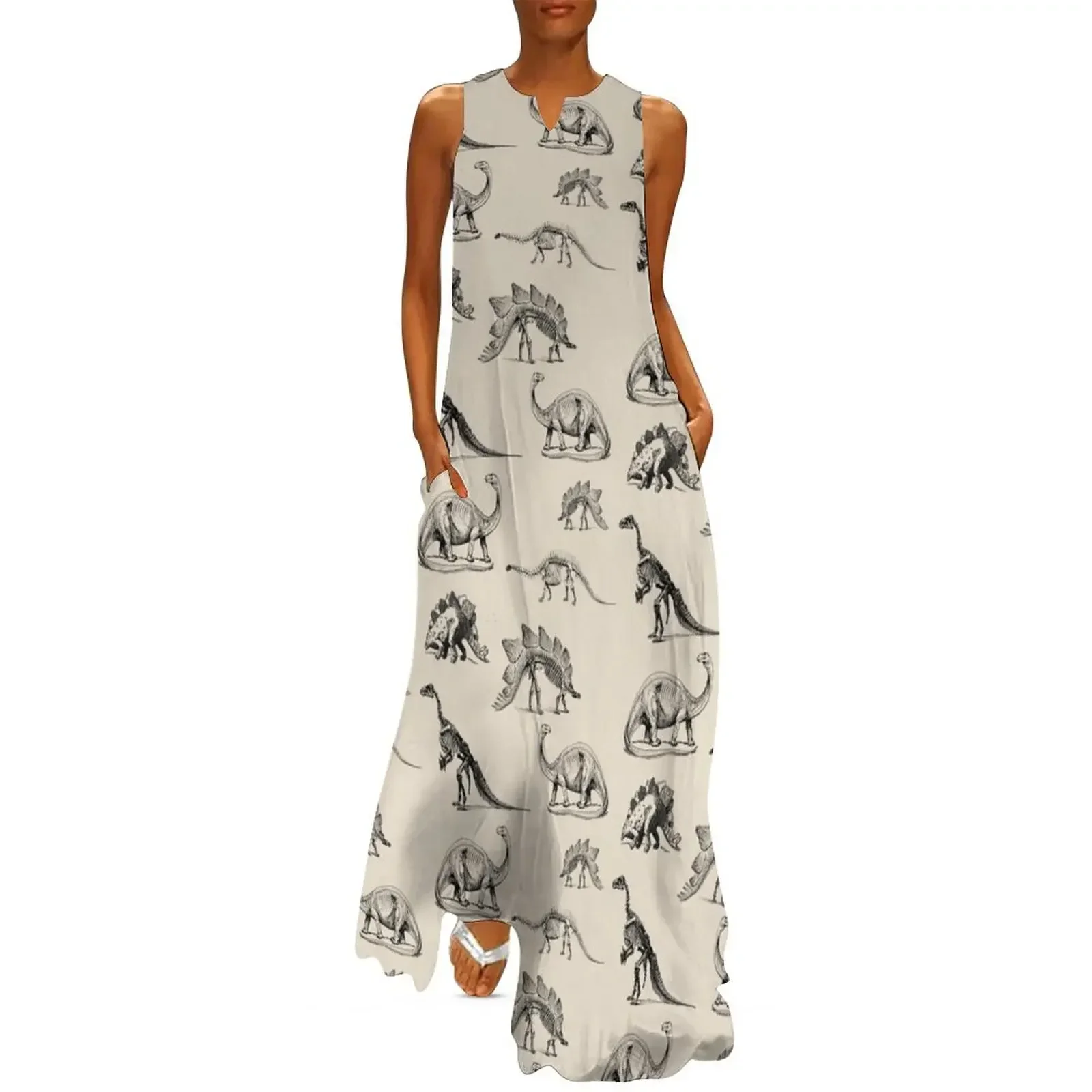 Vintage Museum Dinosaur Skeleton Illustrations, Black & Cream Dinos Long Dress Women's summer suit Dress women Dress
Vintage Museum Dinosaur Skeleton Illustrations, Black & Cream Dinos Long Dress Women's summer suit Dress women Dress