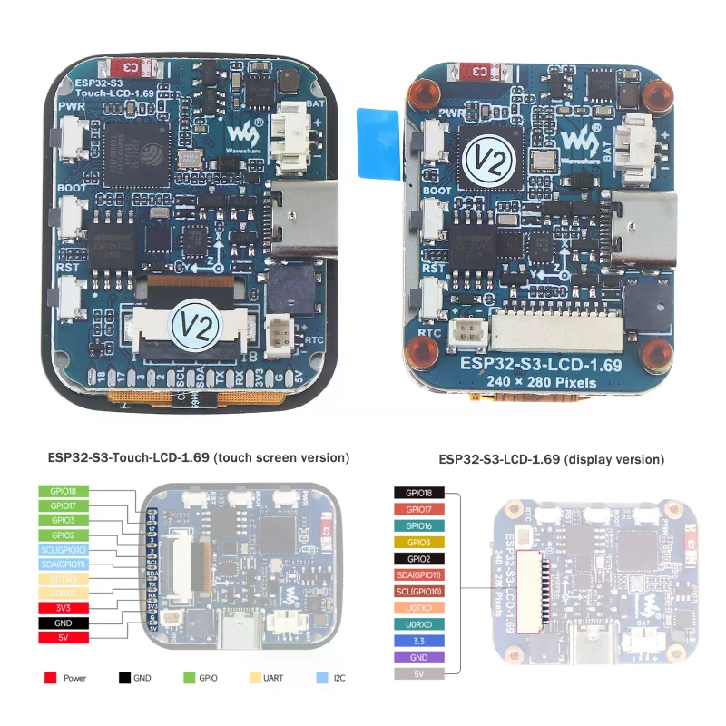 Макетная плата ESP32, 1,69-дюймовый сенсорный ЖК-дисплей 262K IPS, модуль TFT ЖК-экрана 240 × 280, Wi-Fi, Bluetooth, умный дисплей
Макетная плата ESP32, 1,69-дюймовый сенсорный ЖК-дисплей 262K IPS, модуль TFT ЖК-экрана 240 × 280, Wi-Fi, Bluetooth, умный дисплей