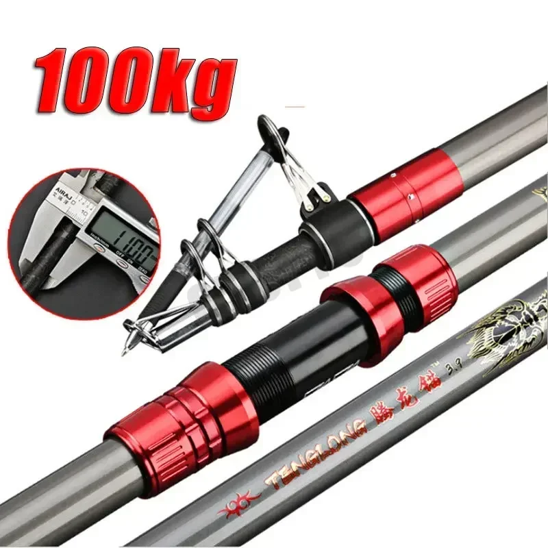 2.7-4.5M Carbon Fishing Rod 100kg above Superhard Long Distance Throwing shot Rod Telescopic Sea Boat High Quality Fishing Gear
2.7-4.5M Carbon Fishing Rod 100kg above Superhard Long Distance Throwing shot Rod Telescopic Sea Boat High Quality Fishing Gear