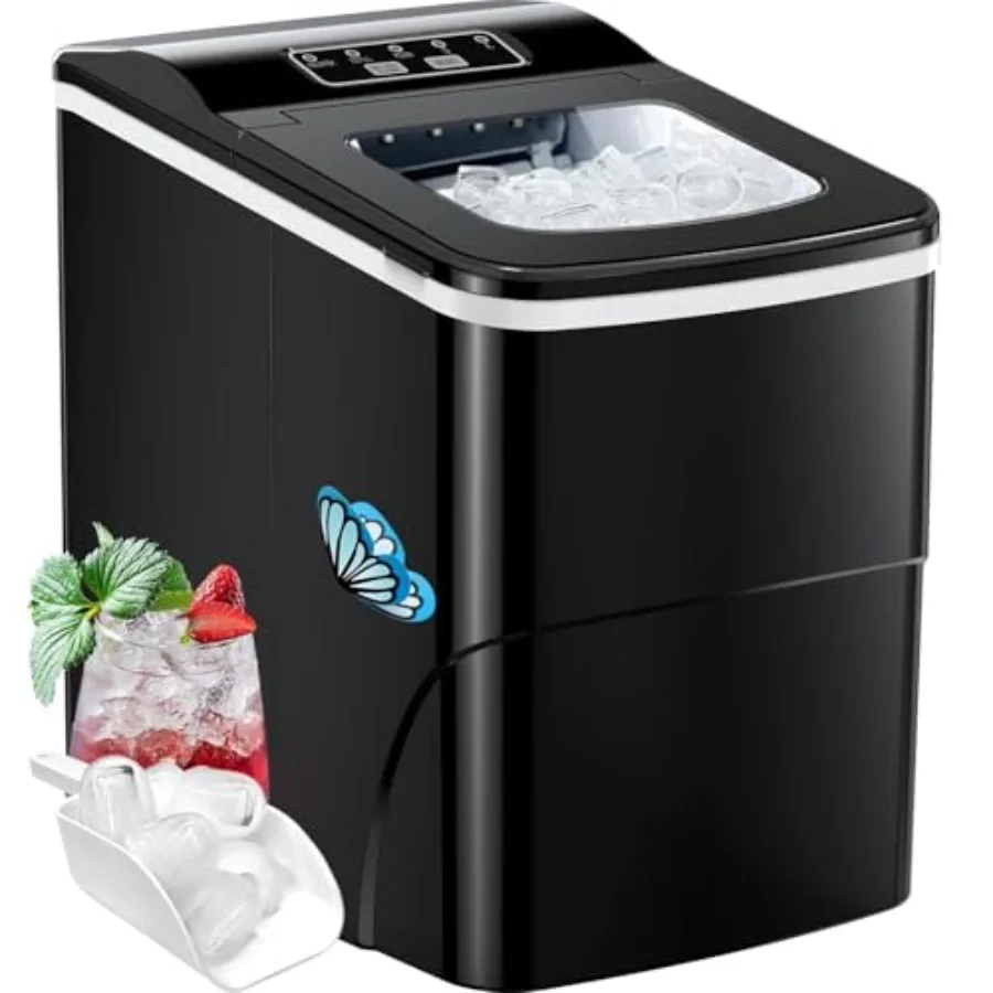 Portable Ice Maker Machine for Countertop 26 lbs Ice in 24 hrs Black Bullet-Shaped Ice with Ice Scoop and Basket
Portable Ice Maker Machine for Countertop 26 lbs Ice in 24 hrs Black Bullet-Shaped Ice with Ice Scoop and Basket
