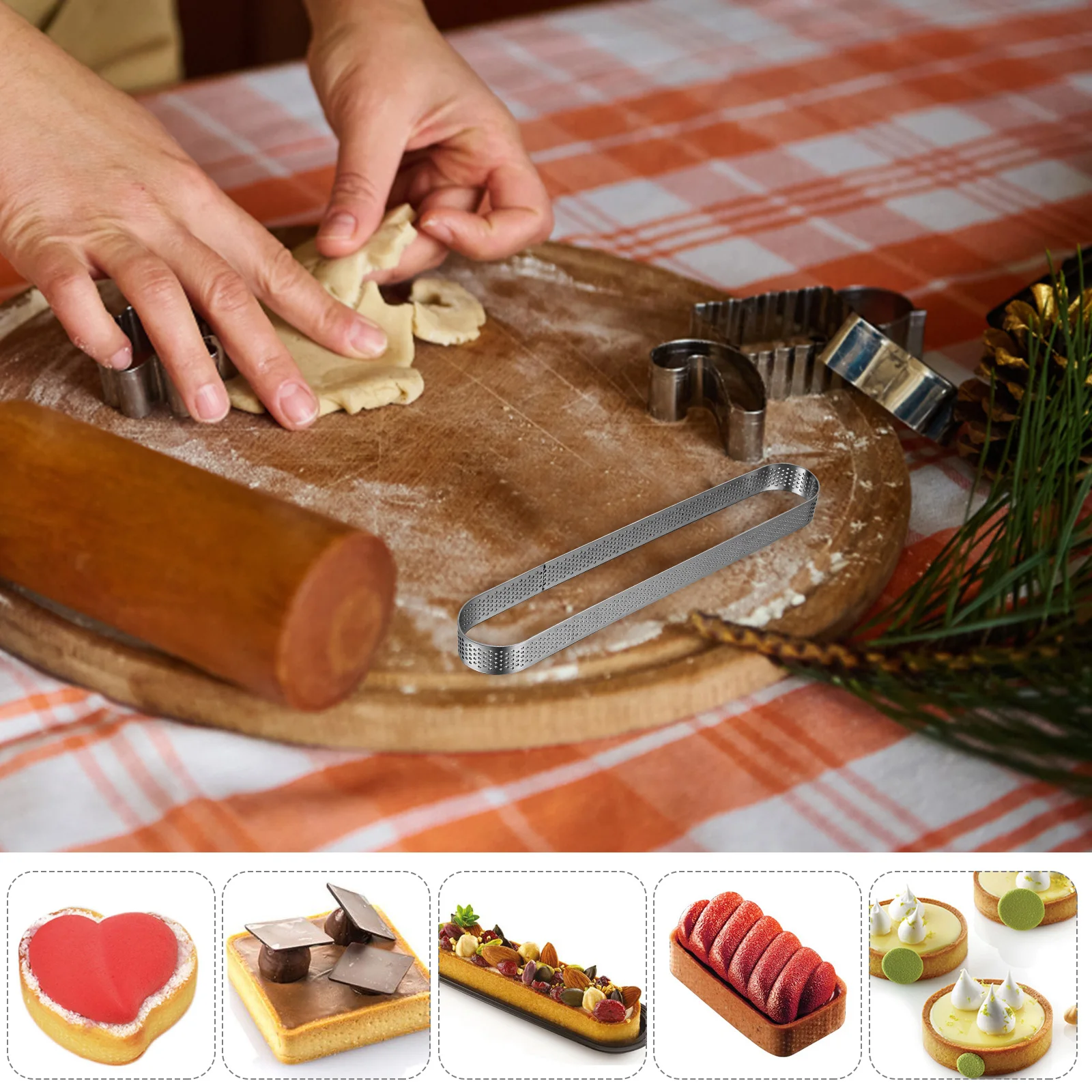 5 pcs Stainless Steel Pastry Molds Perforated Tart Rings Baking Set for Dessert Cheese Pie 304 Tin Oven Safe Easy Release Cake
5 pcs Stainless Steel Pastry Molds Perforated Tart Rings Baking Set for Dessert Cheese Pie 304 Tin Oven Safe Easy Release Cake