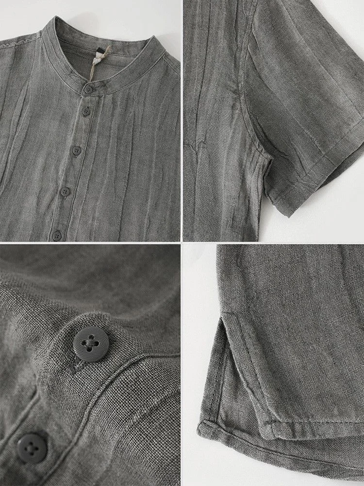 Высококачественная льняная футболка ort-Sve, мужская летняя тонкая свободная футболка в стиле ретро f Sve, воротник-стойка, внутренняя одежда 
Высококачественная льняная футболка ort-Sve, мужская летняя тонкая свободная футболка в стиле ретро f Sve, воротник-стойка, внутренняя одежда