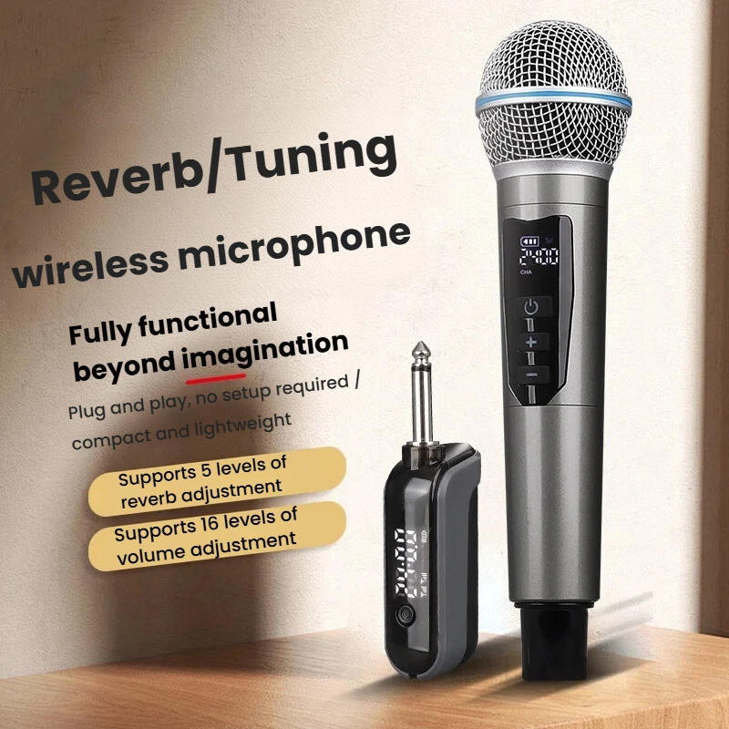 Dual Wireless Microphones Rechargeable, 2.4G Metal Mic System Microphone with Echo VOL Control Karaoke Singing Church activity
Dual Wireless Microphones Rechargeable, 2.4G Metal Mic System Microphone with Echo VOL Control Karaoke Singing Church activity