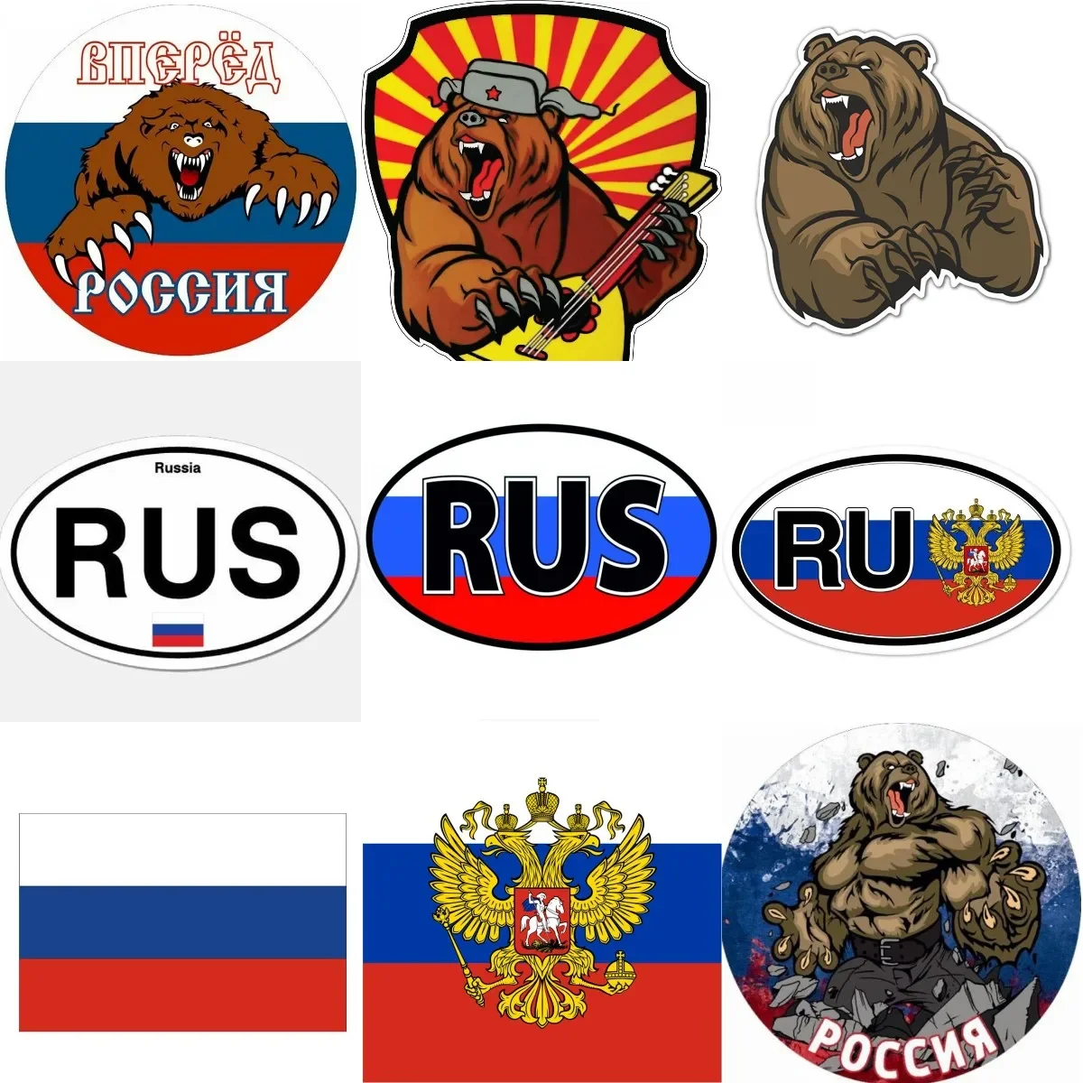 RU RUS Russian Bear Russia Country Code Oval Sticker Flag Bumper Water Proof Vinyl Car Stickers
RU RUS Russian Bear Russia Country Code Oval Sticker Flag Bumper Water Proof Vinyl Car Stickers