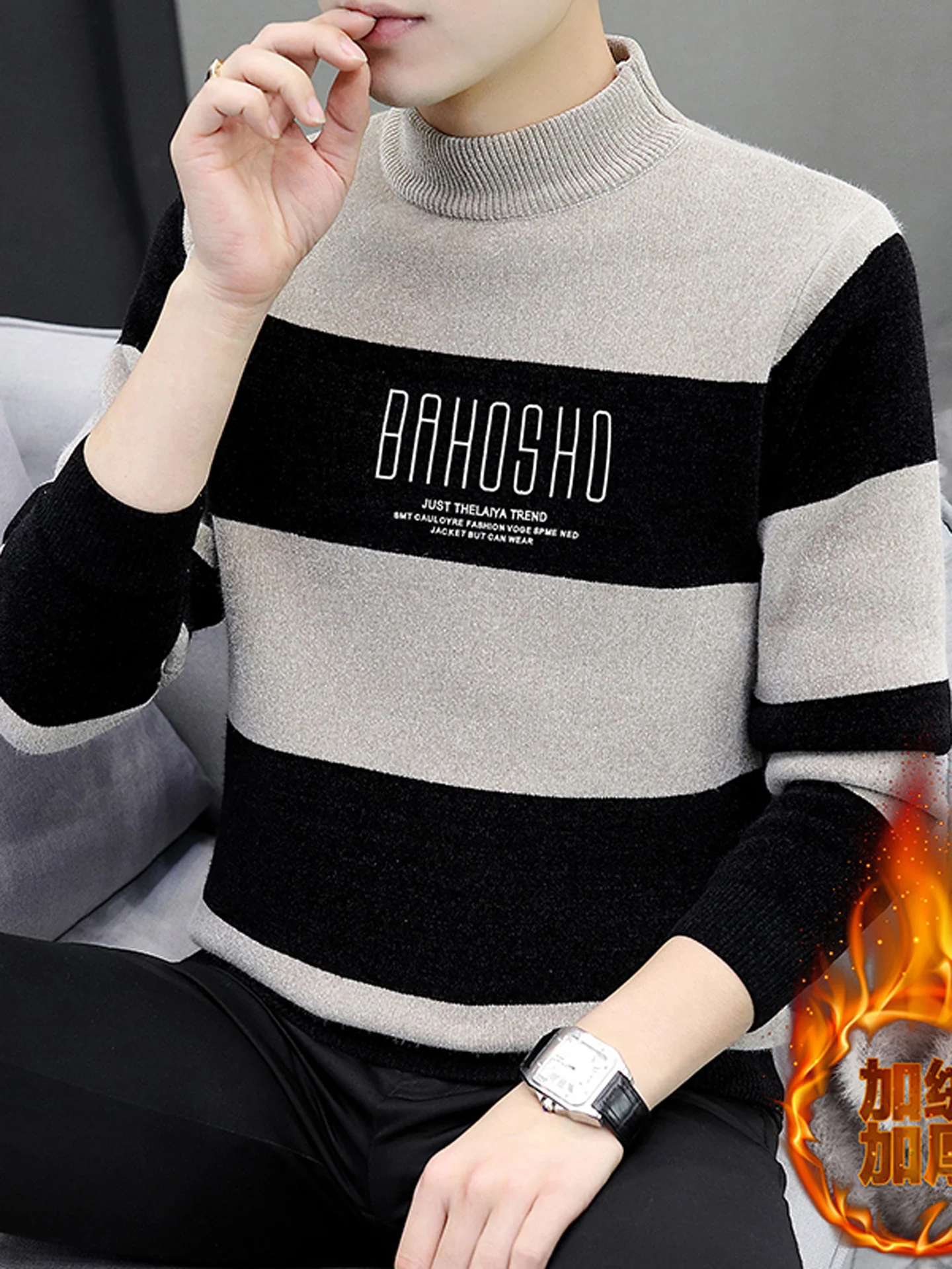 Мужской вязаный свитер Thiened f с высоким воротником, зимний теплый цельный цельный Fce с буквенным узором Base irt, осень-зима, модный ...
Мужской вязаный свитер Thiened f с высоким воротником, зимний теплый цельный цельный Fce с буквенным узором Base irt, осень-зима, модный ...