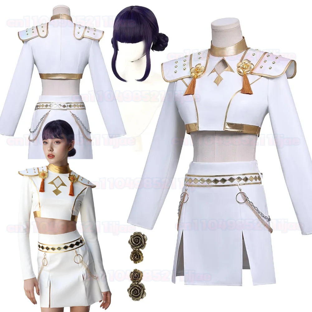 KIDS ADULT Demon Hunter of KPop Zoey Cosplay White Performance Outfits Disfraz Costume Women Halloween Carnival Party Clothes
KIDS ADULT Demon Hunter of KPop Zoey Cosplay White Performance Outfits Disfraz Costume Women Halloween Carnival Party Clothes