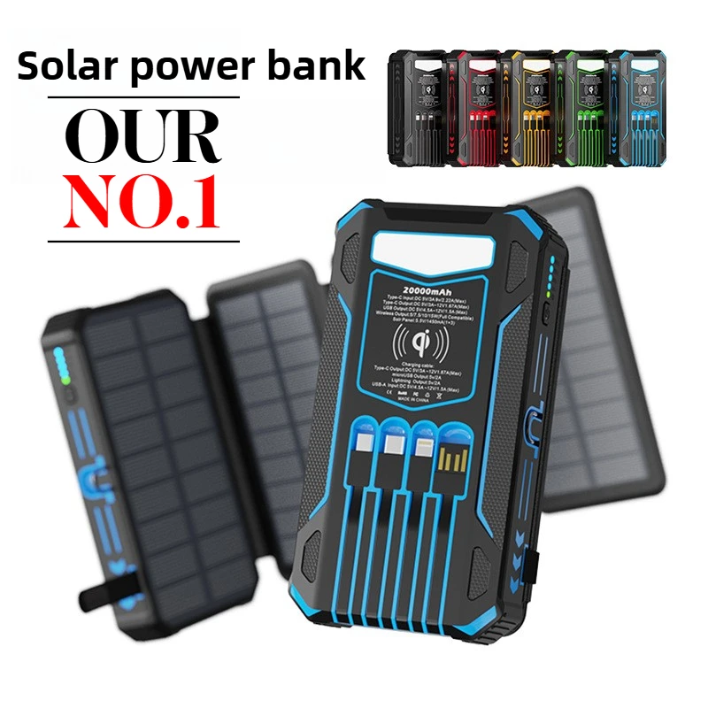 Солнечный трехстворчатый беспроводной аккумулятор емкостью 20000 мАч, складной с 4-проводным портативным мобильным питанием большой емкости для улицы для IPhone Xiaomi
Солнечный трехстворчатый беспроводной аккумулятор емкостью 20000 мАч, складной с 4-проводным портативным мобильным питанием большой емкости для улицы для IPhone Xiaomi