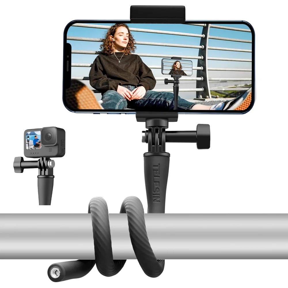 TELESIN Flexible Mount Clamp for GoPro Insta360 DJI Action Camera Phone Holder Clip Stand Selfie Stick for Bike Motorcycle Tube
TELESIN Flexible Mount Clamp for GoPro Insta360 DJI Action Camera Phone Holder Clip Stand Selfie Stick for Bike Motorcycle Tube