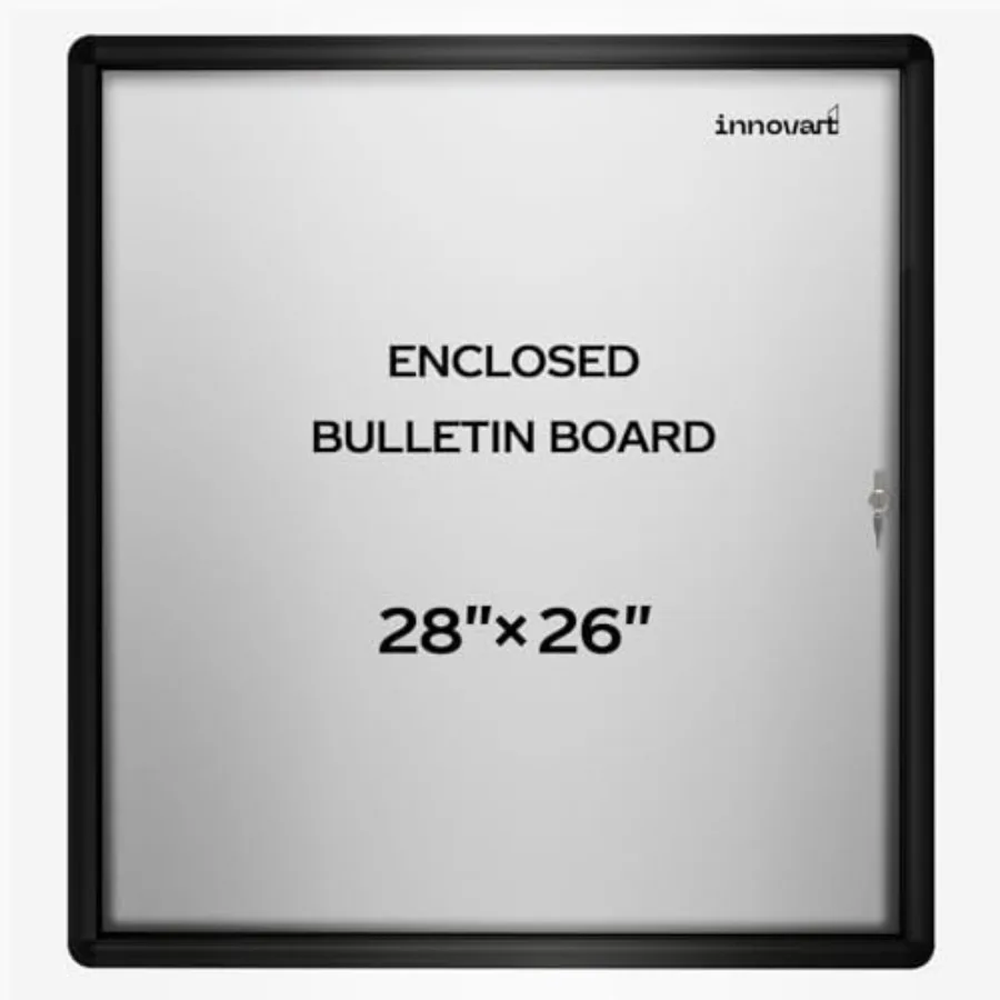 Закрытая доска для объявлений 28x26 дюймов, всепогодная, сухостираемая, с черной алюминиевой рамкой, уличная настенная доска для заметок
Закрытая доска для объявлений 28x26 дюймов, всепогодная, сухостираемая, с черной алюминиевой рамкой, уличная настенная доска для заметок