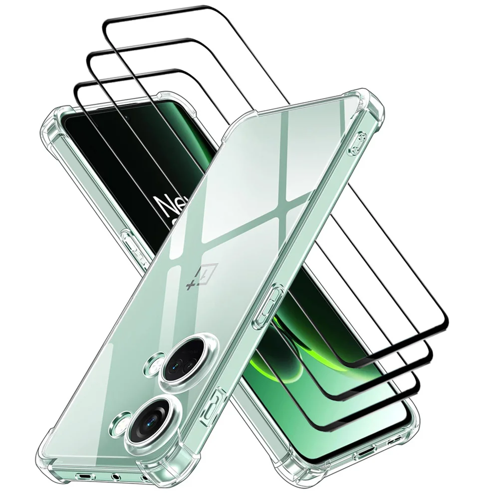 4-in-1,Case + 3 Glass for One Plus Nord 3 5G Soft Clear Shockproof Silicone Phone Cases OnePlus Nord 3 Cover One Plus Nord3 Case
4-in-1,Case + 3 Glass for One Plus Nord 3 5G Soft Clear Shockproof Silicone Phone Cases OnePlus Nord 3 Cover One Plus Nord3 Case