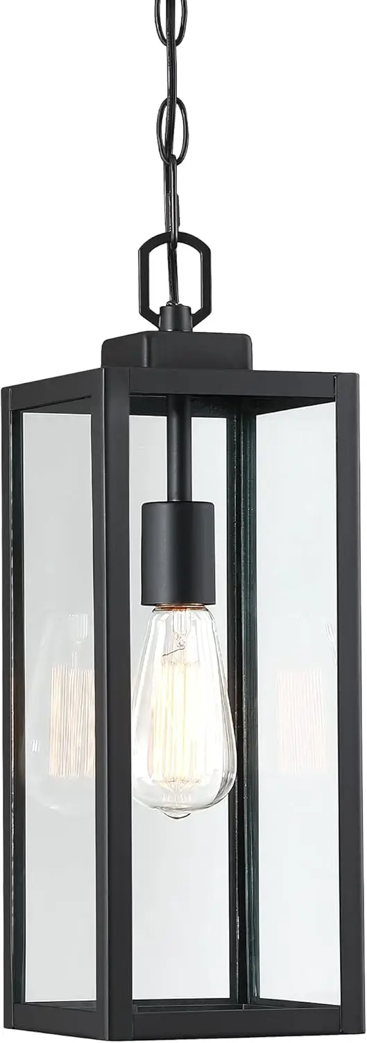 Modern Adjustable Outdoor Pendant Light, Matte Black Waterproof Ceiling Lamp with Clear Glass Shade for Porch Entryway, ETL Listed
Modern Adjustable Outdoor Pendant Light, Matte Black Waterproof Ceiling Lamp with Clear Glass Shade for Porch Entryway, ETL Listed