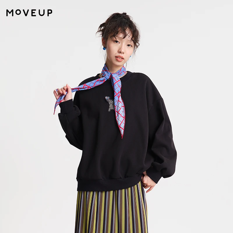 MOVEUP Long Sleeved Round Neck Sweatshirt Winter Drop Sleeves Cartoon Bear Embroidery Minimalist Pullover For Women 3EWD11489
MOVEUP Long Sleeved Round Neck Sweatshirt Winter Drop Sleeves Cartoon Bear Embroidery Minimalist Pullover For Women 3EWD11489