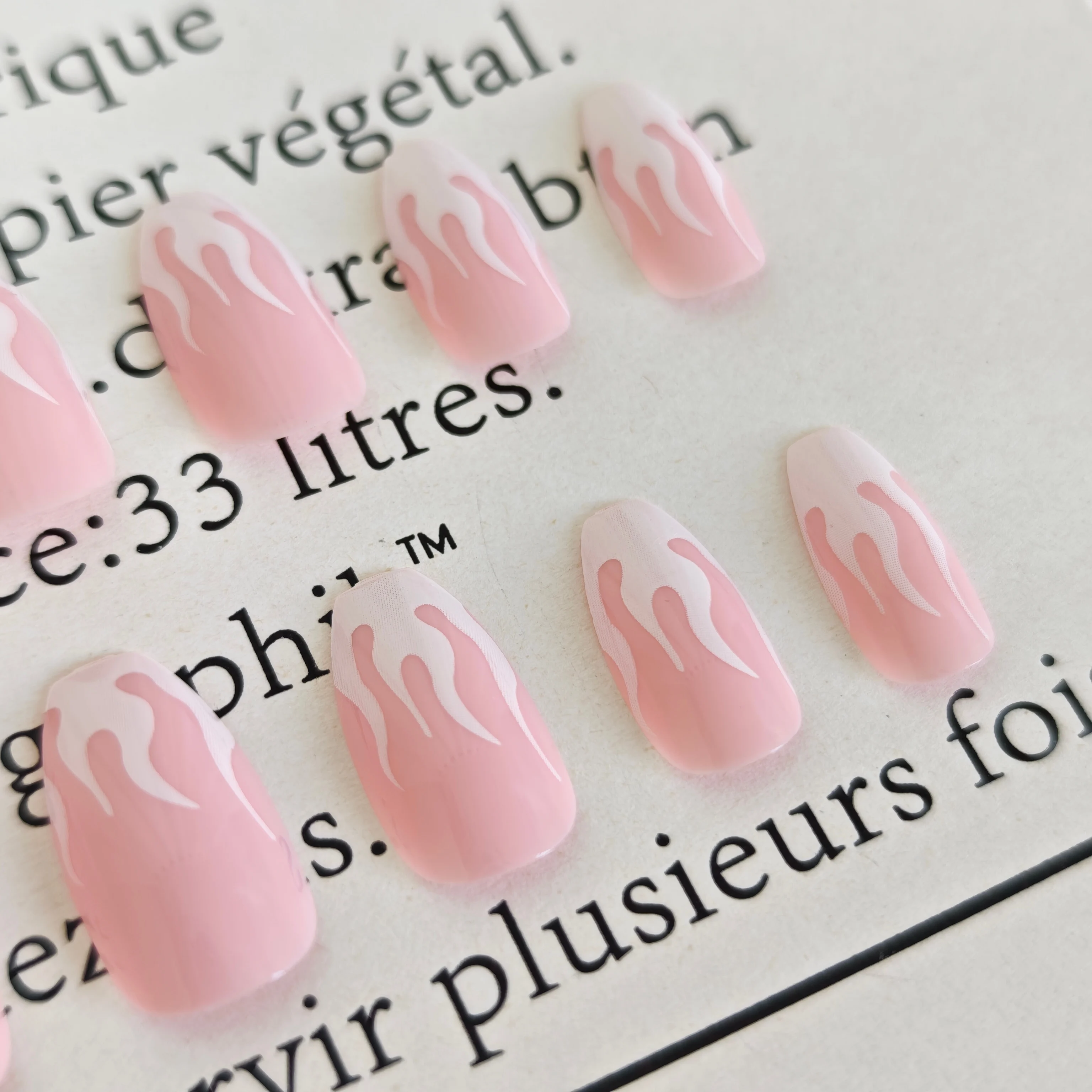 24pc Pink Flame Nails White Fire Ballet Press-Ons Medium-Short Length & Mix Sizes False Nails Set For Women
24pc Pink Flame Nails White Fire Ballet Press-Ons Medium-Short Length & Mix Sizes False Nails Set For Women