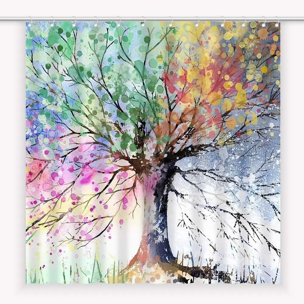 Tree Shower Curtain, Colored Seasons Tree Shower Curtain, Polyester Fabric Waterproof Decorative Bath Curtain
Tree Shower Curtain, Colored Seasons Tree Shower Curtain, Polyester Fabric Waterproof Decorative Bath Curtain