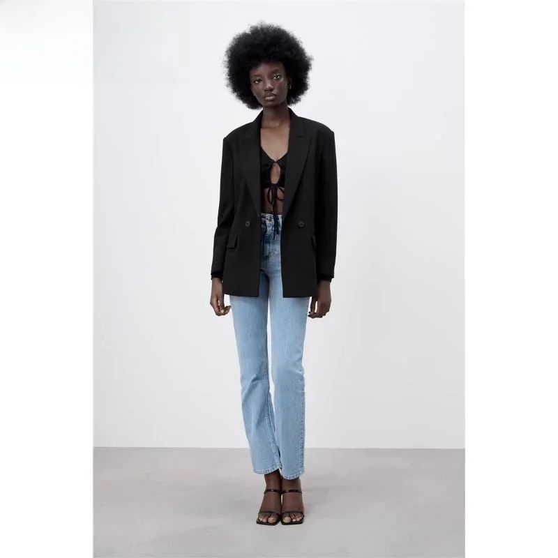 Bla Double-Breasted Loose Fit Suit Jaet for Women Versatile Autumn Winter New Arrival Faion Sle Casual Scene Polyeste...
Bla Double-Breasted Loose Fit Suit Jaet for Women Versatile Autumn Winter New Arrival Faion Sle Casual Scene Polyeste...