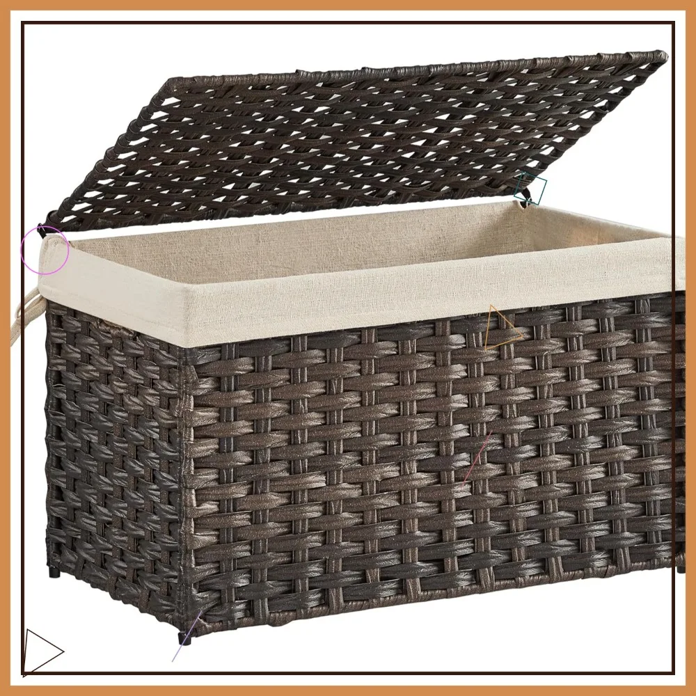 Складная корзина для хранения с крышкой, корзина для белья емкостью 17,2 галлона, органайзер для тканых одеял, съемная моющаяся подкладка
Складная корзина для хранения с крышкой, корзина для белья емкостью 17,2 галлона, органайзер для тканых одеял, съемная моющаяся подкладка