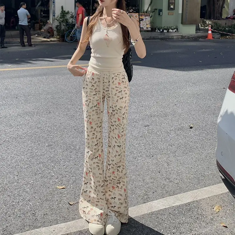American High Street Puppy Printed Micro-flare Trousers Women Autumn Winter High Waist Slim Casual Wide-leg Drooping Floor Pants
American High Street Puppy Printed Micro-flare Trousers Women Autumn Winter High Waist Slim Casual Wide-leg Drooping Floor Pants