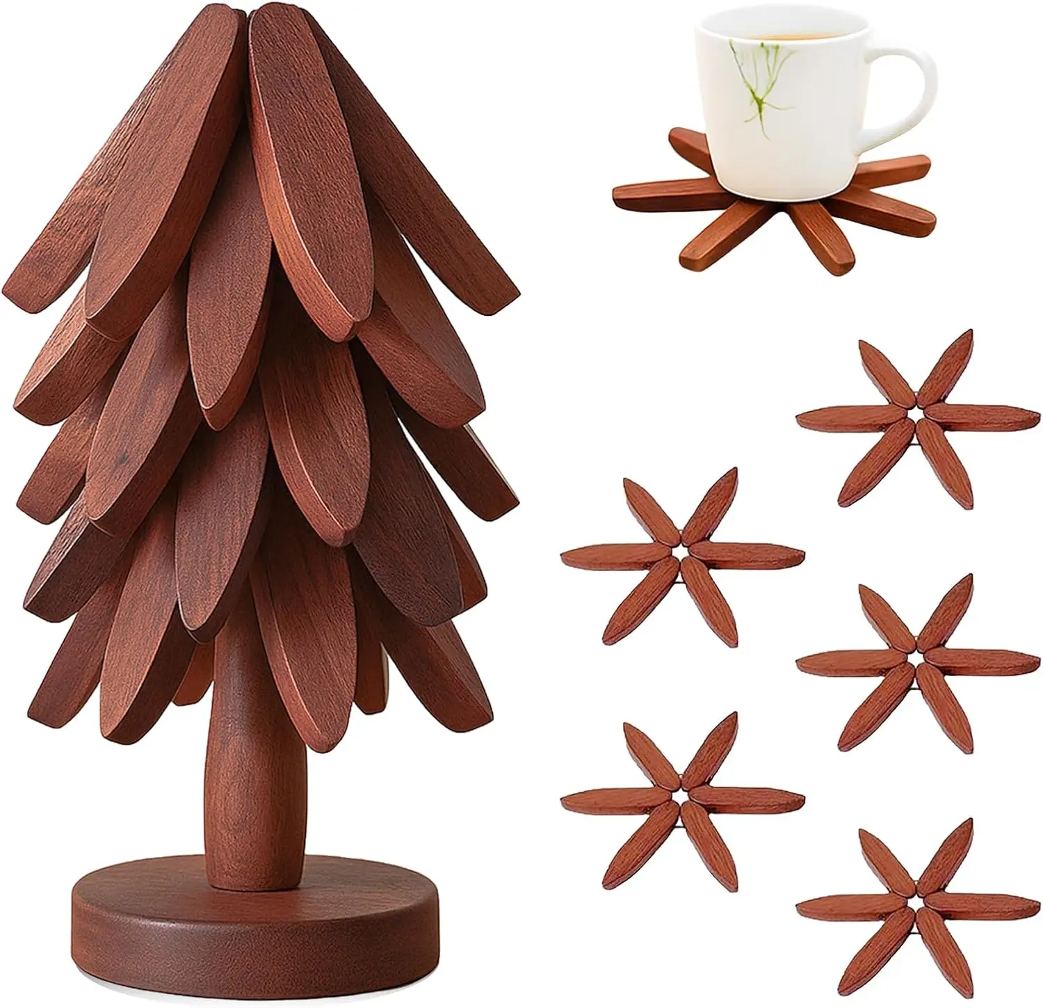 Natural Tree Trivet Set Foldable Wooden Trivets For Hot Dishes Pots & Bowls 5 Heat Resistant Pads With Christmas Tree Stand
Natural Tree Trivet Set Foldable Wooden Trivets For Hot Dishes Pots & Bowls 5 Heat Resistant Pads With Christmas Tree Stand
