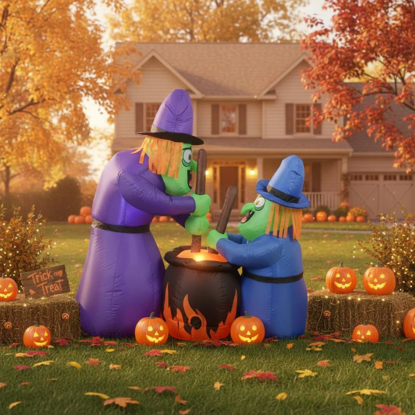 Witch and Pot Inflatable Easy Setup Witch Pot Inflatable Holiday Decoration Spooky Illumination for Yard
Witch and Pot Inflatable Easy Setup Witch Pot Inflatable Holiday Decoration Spooky Illumination for Yard
