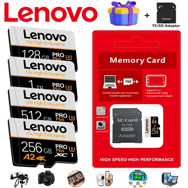Lenovo Quick Transfer Memory Card SD Cards Micro TF SD TF Cards 512GB 128GB 1TB V10 U1 Latency Device for Camera / Smartphone
Lenovo Quick Transfer Memory Card SD Cards Micro TF SD TF Cards 512GB 128GB 1TB V10 U1 Latency Device for Camera / Smartphone