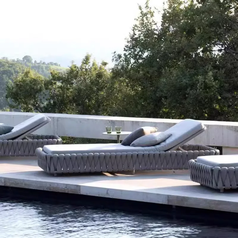 #Modern Hotel Pool Chaise Lounge Outdoor Furniture Beach Villa Sun Bed Rope Balcony Sun Loungers with Cushions Durable
#Modern Hotel Pool Chaise Lounge Outdoor Furniture Beach Villa Sun Bed Rope Balcony Sun Loungers with Cushions Durable