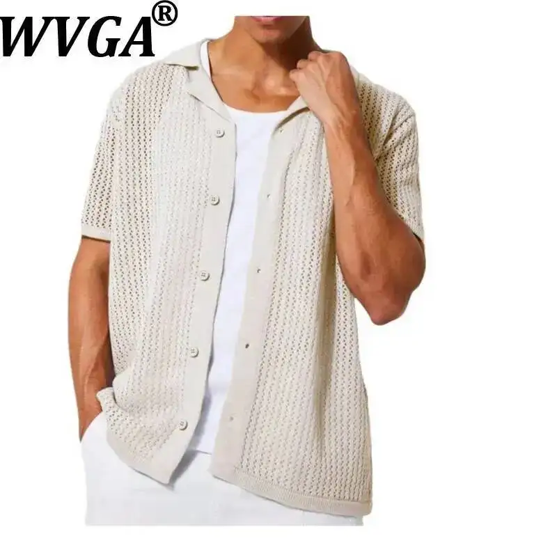 WVGA New Man Casual Knit Cardigan Summer Cool Hollow Out Trendy Short Sleeve Shirt Solid Color Niche Chic Casual Tops Ins W23383
WVGA New Man Casual Knit Cardigan Summer Cool Hollow Out Trendy Short Sleeve Shirt Solid Color Niche Chic Casual Tops Ins W23383