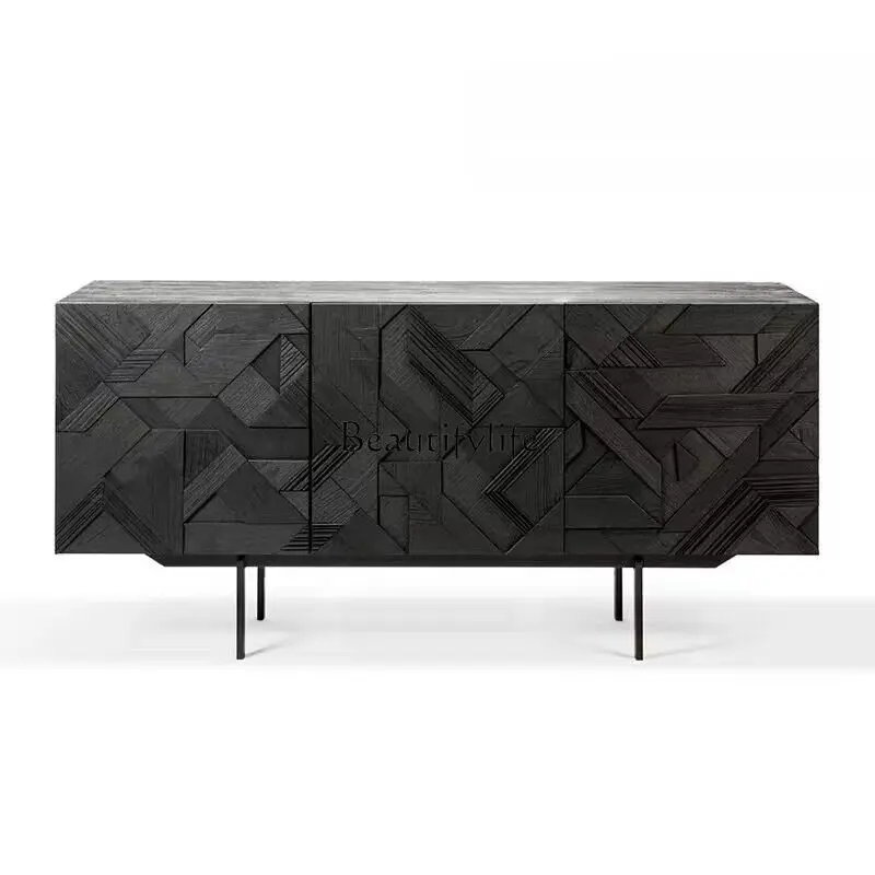 Nordic solid wood dining side cabinet wabi sabi black decorative storage entrance cabinet Italian creative living room
Nordic solid wood dining side cabinet wabi sabi black decorative storage entrance cabinet Italian creative living room