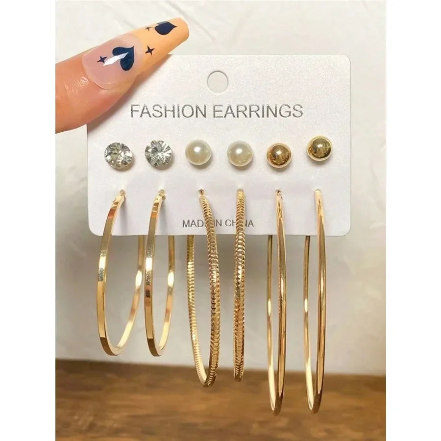 6Pairs Women Rhinestone Faux Pearl Earrings Elegant Hypoallergenic Jewelry for Daily Party Office
6Pairs Women Rhinestone Faux Pearl Earrings Elegant Hypoallergenic Jewelry for Daily Party Office