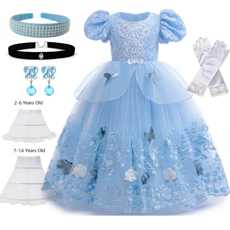 Cinderella Cosplay Costume Kids Clothes for Girls Embroidery Princess Dress with Crown Gloves Birthday Party Ball Gown 3-10 Year
Cinderella Cosplay Costume Kids Clothes for Girls Embroidery Princess Dress with Crown Gloves Birthday Party Ball Gown 3-10 Year