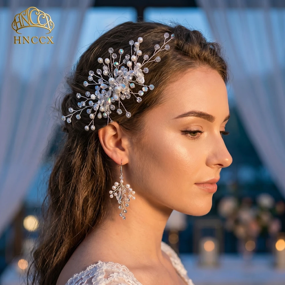HNCCX Silver Color Crystal Bridal Hair Comb Earring Set Wedding Rhinestone Headbands Women Party Hair Accessories HP176
HNCCX Silver Color Crystal Bridal Hair Comb Earring Set Wedding Rhinestone Headbands Women Party Hair Accessories HP176