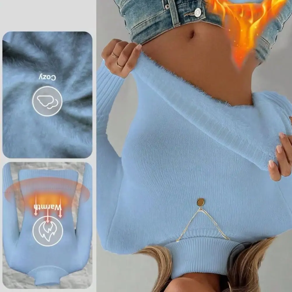 Velvet Lining Women Sweater Elegant Thicken Velvet Lined Warm Knitted Pullover Slim Tops Jersey Knitwear Jumper Warm Base Layer
Velvet Lining Women Sweater Elegant Thicken Velvet Lined Warm Knitted Pullover Slim Tops Jersey Knitwear Jumper Warm Base Layer