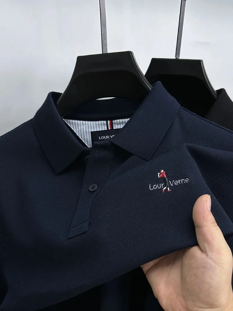 High Quality Men's Spring and Autumn Pure Cotton Business Long-sleeved High-end Boys Embroidered Lapel POLO Shirt T-shirt Tops
High Quality Men's Spring and Autumn Pure Cotton Business Long-sleeved High-end Boys Embroidered Lapel POLO Shirt T-shirt Tops