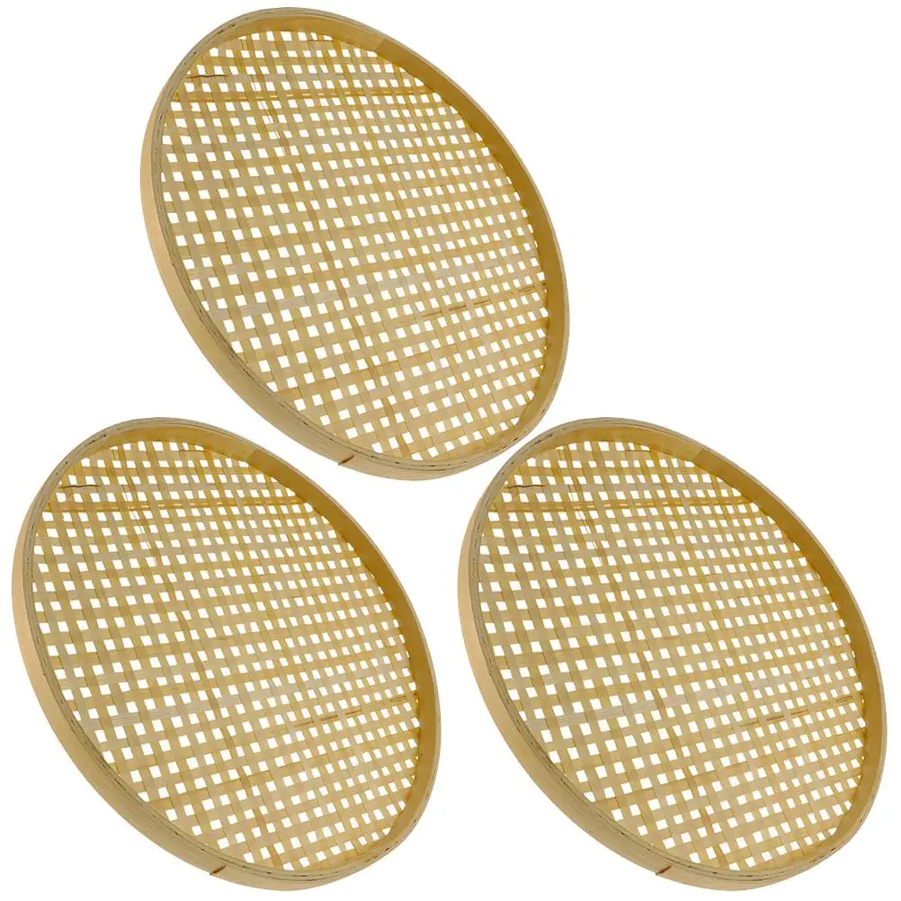 Bamboo Woven Low Basket 3 Pcs Vegetables Colander Storage Strainer Snack Tray Handmade Kitchen Gadgets Eco Friendly
Bamboo Woven Low Basket 3 Pcs Vegetables Colander Storage Strainer Snack Tray Handmade Kitchen Gadgets Eco Friendly