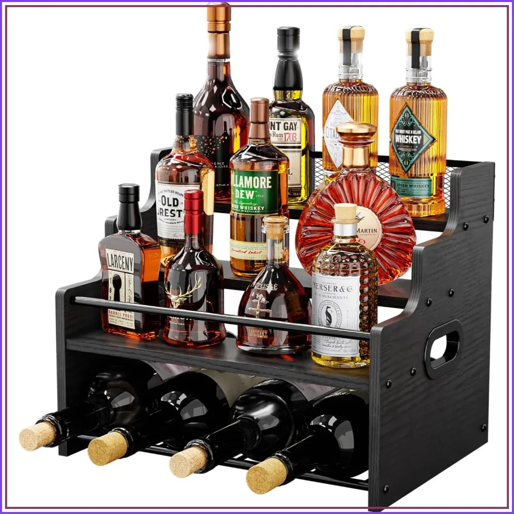 4-Tier Wood Display Shelf, Black Modern Bottle Organizer, Countertop Bar Stand for Liquor, Coffee Syrup
4-Tier Wood Display Shelf, Black Modern Bottle Organizer, Countertop Bar Stand for Liquor, Coffee Syrup