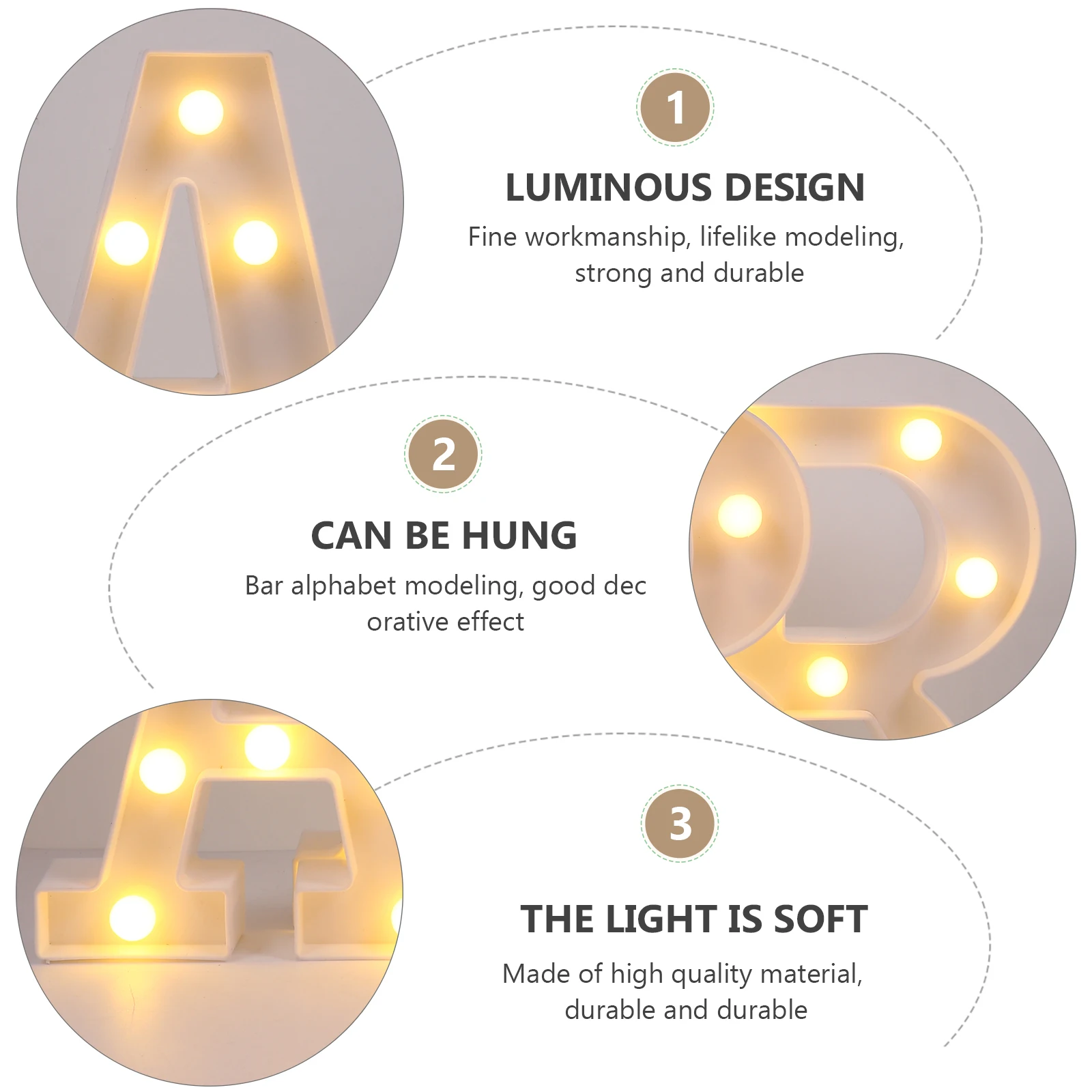 3 Pcs LED Letter Light Night Decoration Desk Lamp Celebration Atmosphere Desktop Plastic
3 Pcs LED Letter Light Night Decoration Desk Lamp Celebration Atmosphere Desktop Plastic