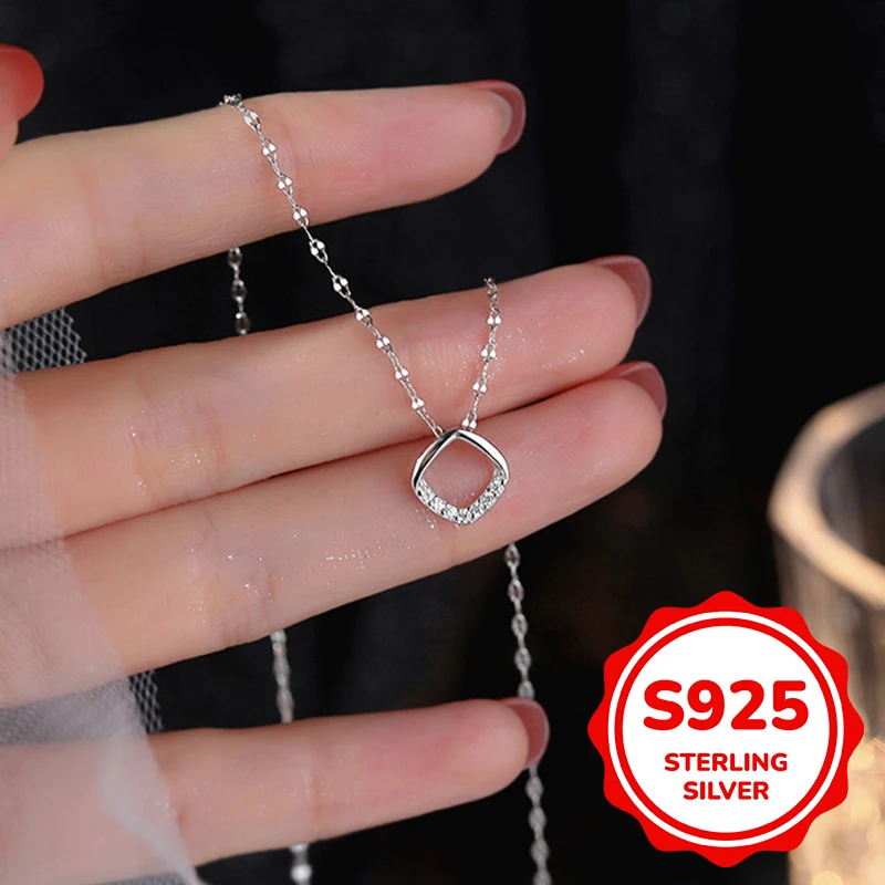 S925 sterling silver sparkling geometric diamond necklace for women simple classic fashion light luxury elegant trend daily life
S925 sterling silver sparkling geometric diamond necklace for women simple classic fashion light luxury elegant trend daily life