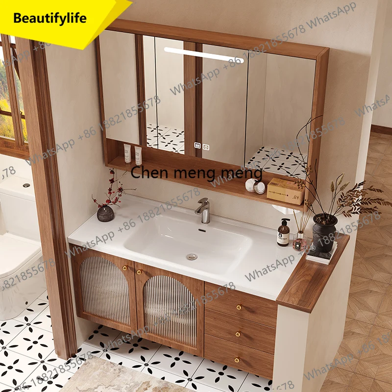 A17 Storage Drawers Bathroom Cabinet Rustic Oak Mirror Vanity Bathroom Cabinet Modern Sink Armario Pra Banheiro Furniture
A17 Storage Drawers Bathroom Cabinet Rustic Oak Mirror Vanity Bathroom Cabinet Modern Sink Armario Pra Banheiro Furniture