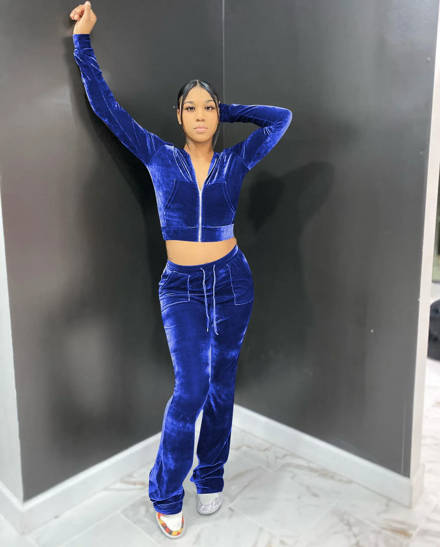 Casual Velvet Sporty Two Pieces Set Spring Long Sleeve Zipper Jacket Hooded Pants 2 Pieces Fashion Streetwear Y2K Women Clothes
Casual Velvet Sporty Two Pieces Set Spring Long Sleeve Zipper Jacket Hooded Pants 2 Pieces Fashion Streetwear Y2K Women Clothes