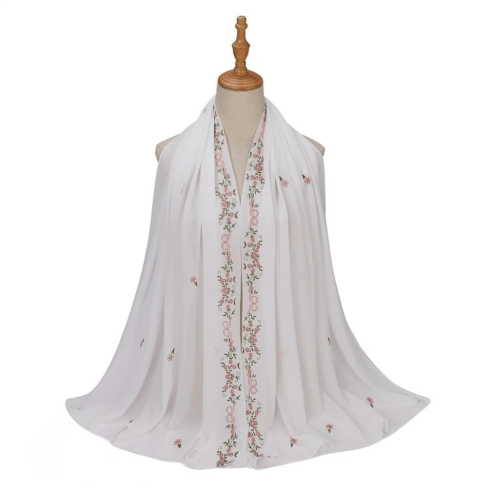 Sweet Solid Color Floral Headscarf Embroidery Ethnic Style Long Scarf Mesh Thin Flower Shawl Beach
Sweet Solid Color Floral Headscarf Embroidery Ethnic Style Long Scarf Mesh Thin Flower Shawl Beach