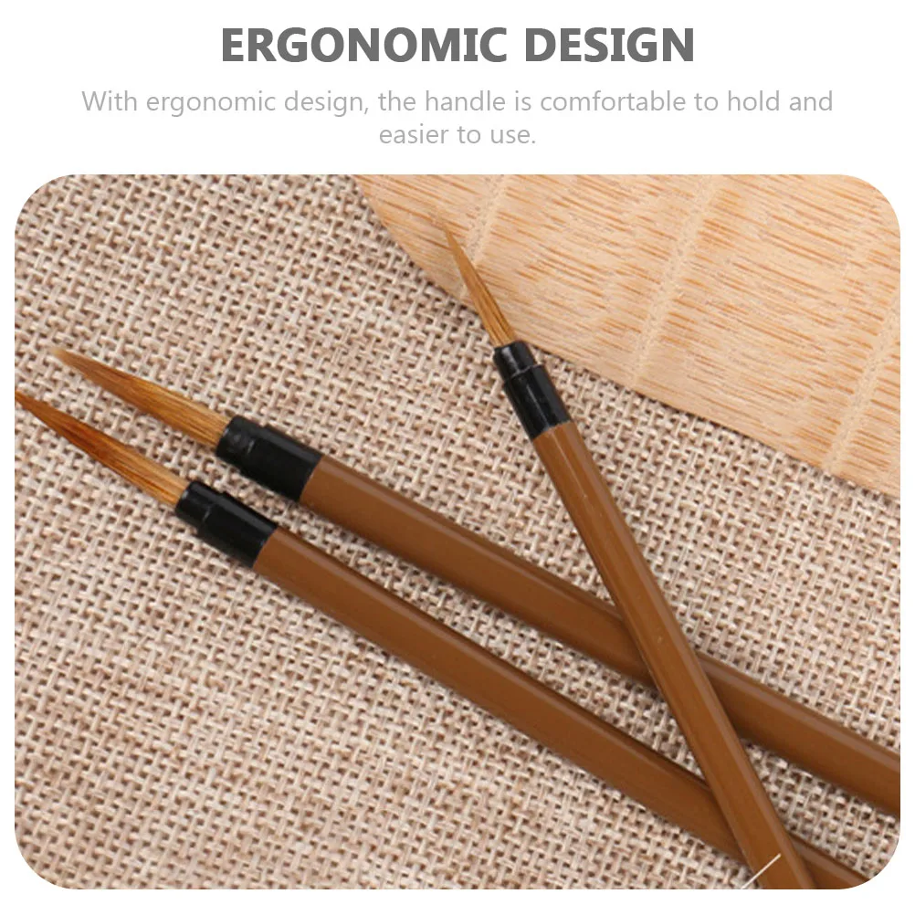 3pcs Wooden Paint Watercolor Painting Pens Oil Painting Liners Fine Detail Drawing Art Supplies Durable Weasel Hair Brush
3pcs Wooden Paint Watercolor Painting Pens Oil Painting Liners Fine Detail Drawing Art Supplies Durable Weasel Hair Brush